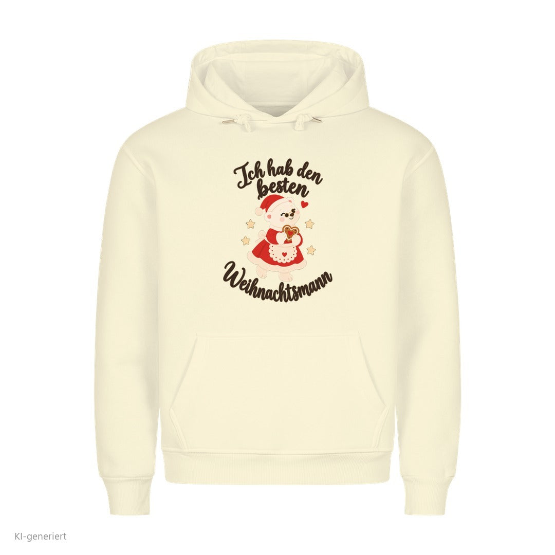 Partner Weihnachtshoodies Weihnachtsmann: Ich hab den besten Weihnachtsmann - Hoodie in Beige