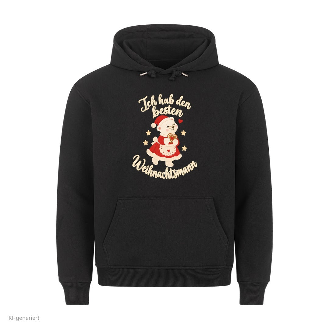 Partner Weihnachtshoodies Weihnachtsmann: Ich hab den besten Weihnachtsmann - Hoodie in Schwarz