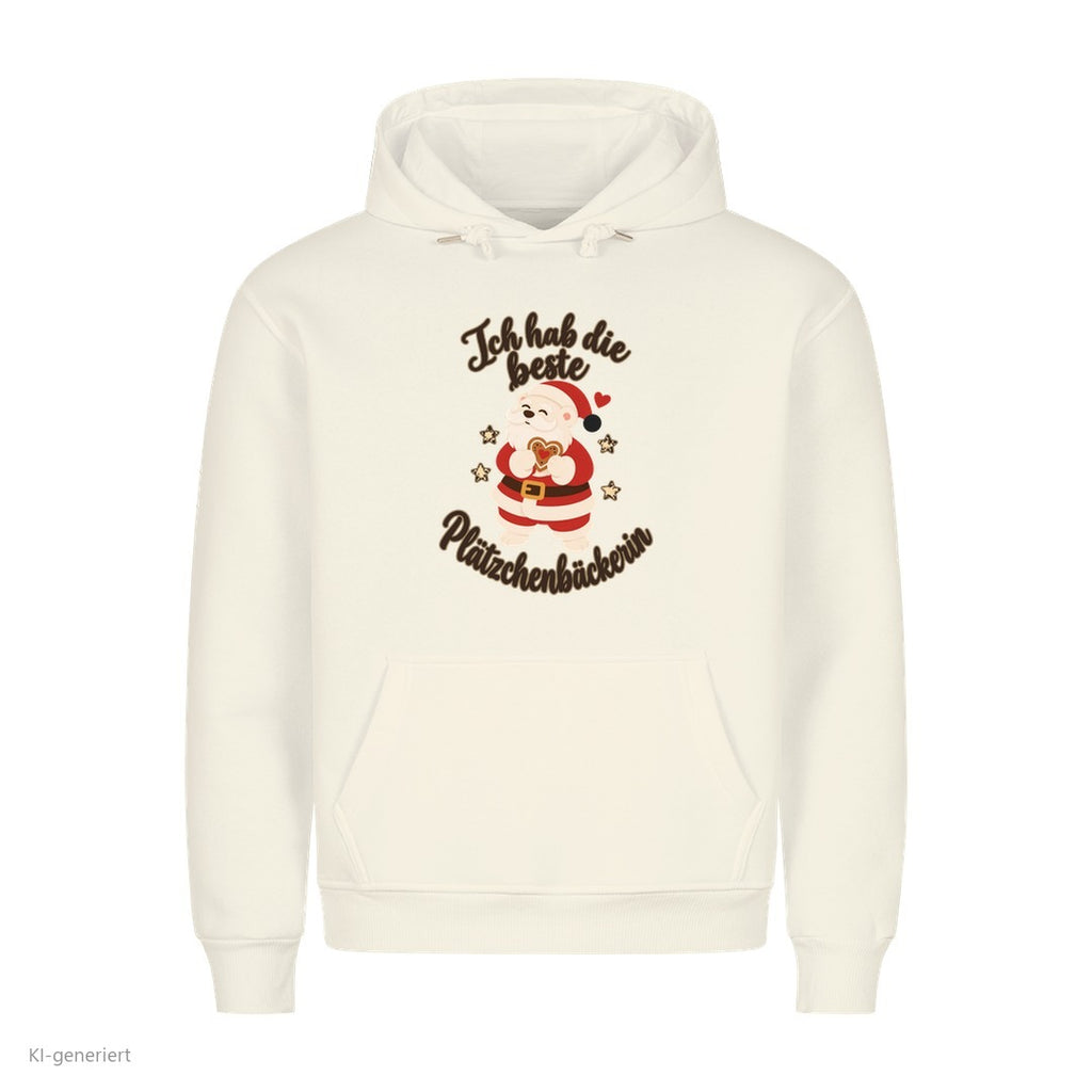 Partner Weihnachtshoodies Weihnachtsmann: Ich hab die beste Plätzchenbäckerin - Hoodie in Weiß