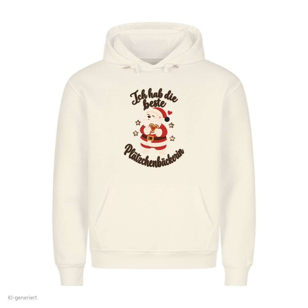 Partner Weihnachtshoodies Weihnachtsmann: Ich hab die beste Plätzchenbäckerin - Hoodie in Weiß