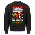 Esel Weihnachtspullover Adventskranz angezündet - Ugly Christmas Sweater in Schwarz