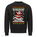Weihnachtsmann Weihnachtspullover Ich würd stecken bleiben - Ugly Christmas Sweater in Schwarz