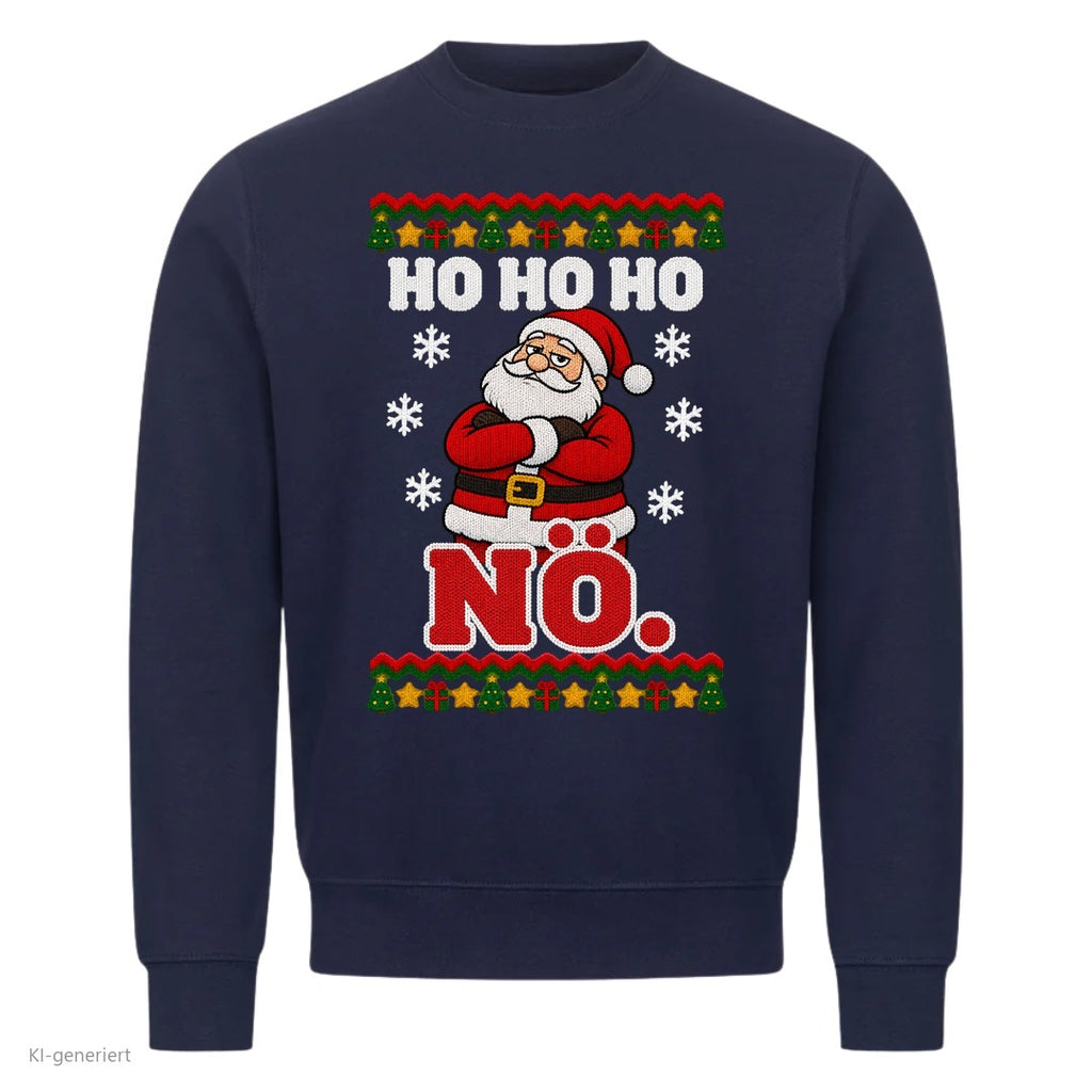 Weihnachtsmann Weihnachtspullover Ho Ho Ho, nö - Ugly Christmas Sweater in Navy