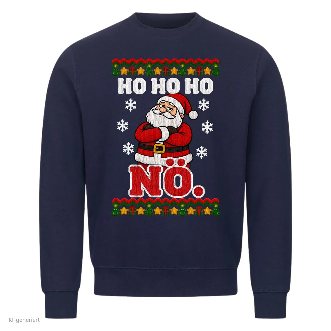 Weihnachtsmann Weihnachtspullover Ho Ho Ho, nö - Ugly Christmas Sweater in Navy