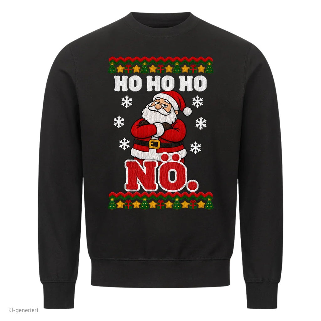 Weihnachtsmann Weihnachtspullover Ho Ho Ho, nö - Ugly Christmas Sweater in Schwarz