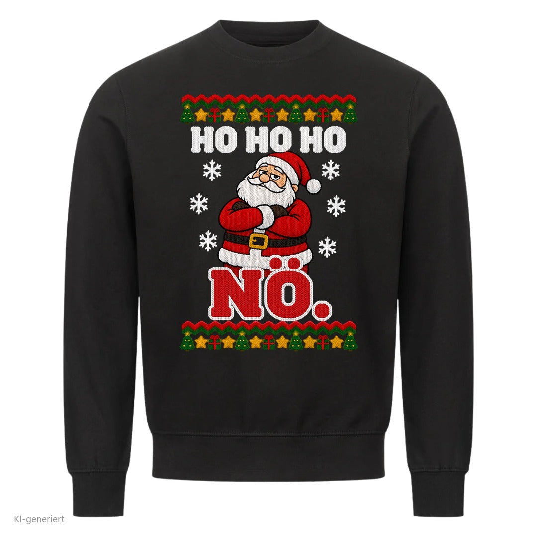 Weihnachtsmann Weihnachtspullover Ho Ho Ho, nö - Ugly Christmas Sweater in Schwarz