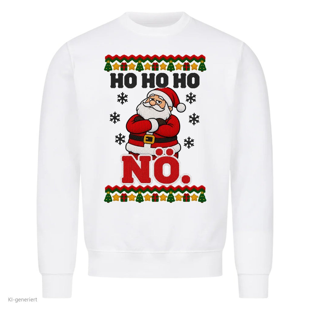 Weihnachtsmann Weihnachtspullover Ho Ho Ho, nö - Ugly Christmas Sweater in Weiß
