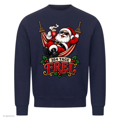 Weihnachtsmann Weihnachtspullover 364 Tage frei - Weihnachts-Sweatshirt in Navy