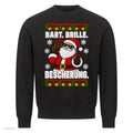 Weihnachtsmann Weihnachtspullover Bart, Brille, Bescherung - Ugly Christmas Sweater in Schwarz