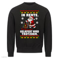 Weihnachtsmann Weihnachtspullover In Rente, geliefert wird trotzdem - Ugly Christmas Sweater in Schwarz