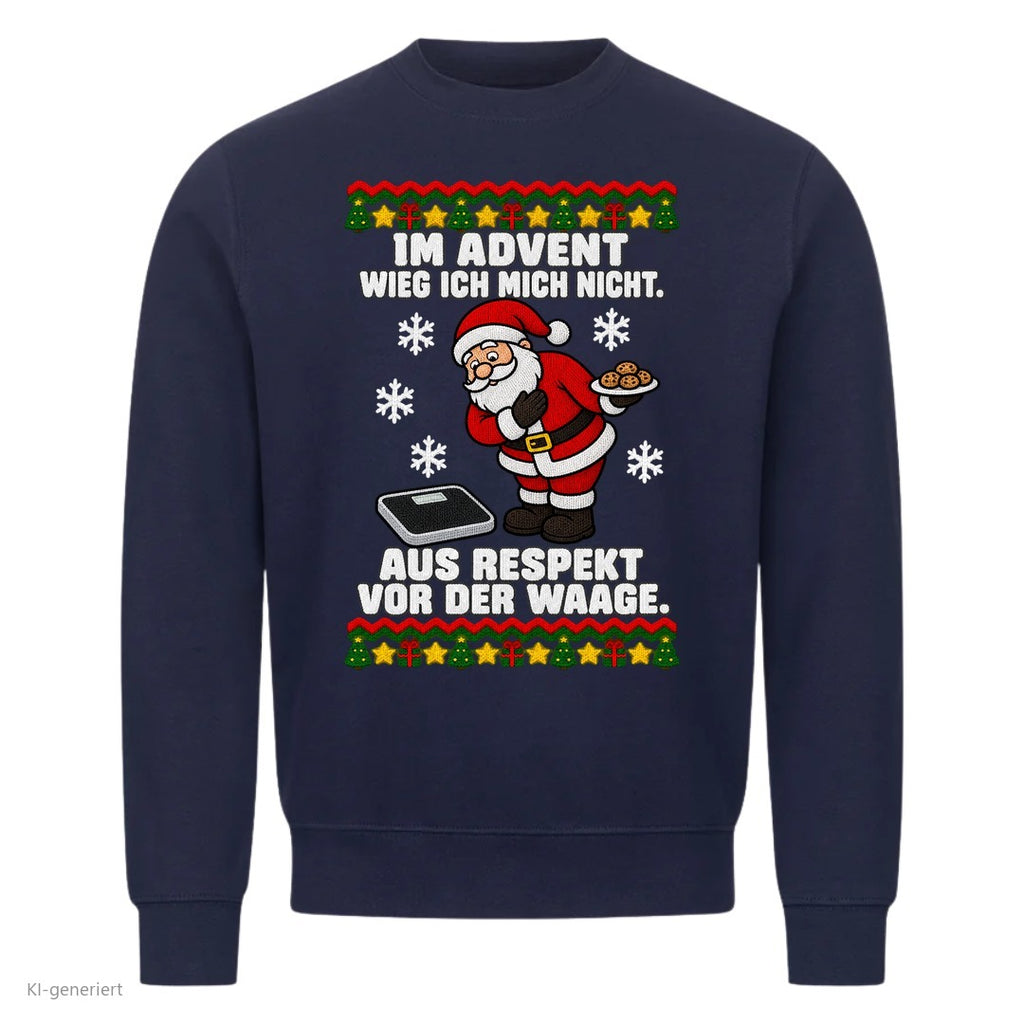 Weihnachtsmann Weihnachtspullover Im Advent wieg ich mich nicht - Ugly Christmas Sweater in Navy