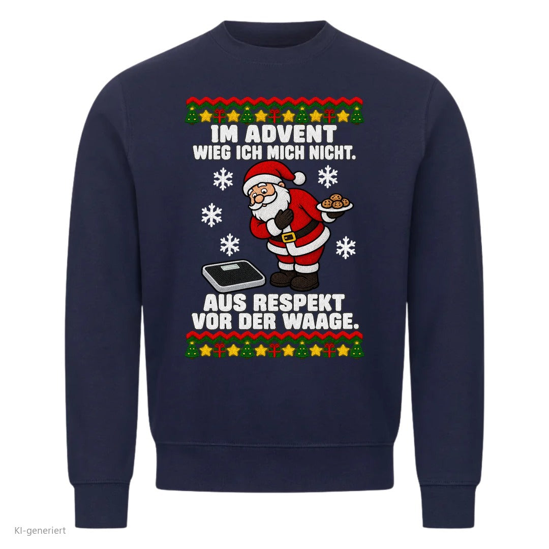 Weihnachtsmann Weihnachtspullover Im Advent wieg ich mich nicht - Ugly Christmas Sweater in Navy