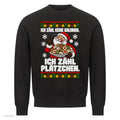 Weihnachtsmann Weihnachtspullover Ich zähl Plätzchen - Ugly Christmas Sweater in Schwarz