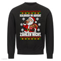 Weihnachtsmann Weihnachtspullover Kalorien im Advent zählen nicht - Ugly Christmas Sweater in Schwarz