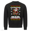 Weihnachtsmann Weihnachtspullover In Weihnachtsstimmung und in der Lichterkette - Ugly Christmas Sweater in Schwarz