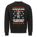 Esel Weihnachtspullover Nur wegen der gebrannten Mandeln - Ugly Christmas Sweater in Schwarz