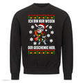 Esel Weihnachtspullover Nur wegen der Geschenke - Ugly Christmas Sweater in Schwarz