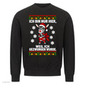 Esel Weihnachtspullover Nur hier, weil ich gezwungen wurde - Ugly Christmas Sweater in Schwarz
