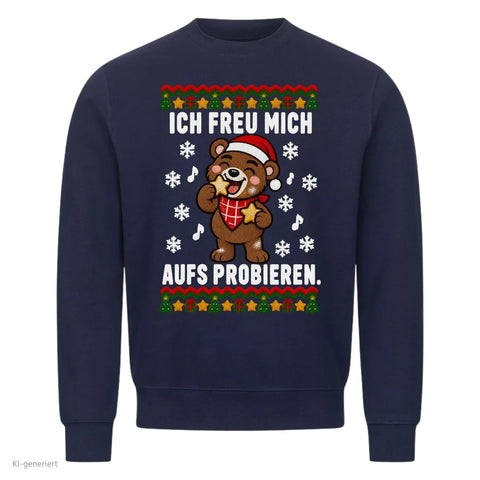 Ich freu mich aufs Probieren Pullover: Ich back Plätzchen Partner Weihnachtspullover