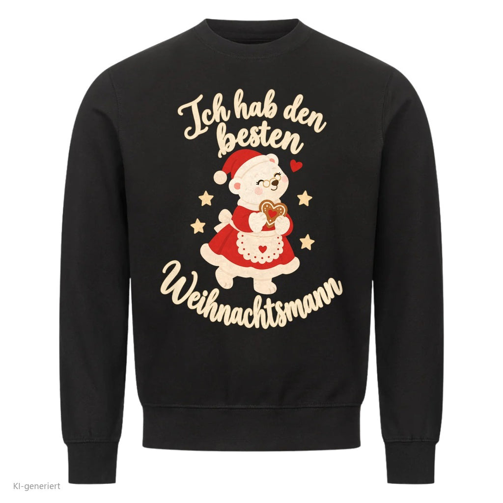 Partner Weihnachtspullover Weihnachtsmann: Ich hab den besten Weihnachtsmann - Sweatshirt in Schwarz