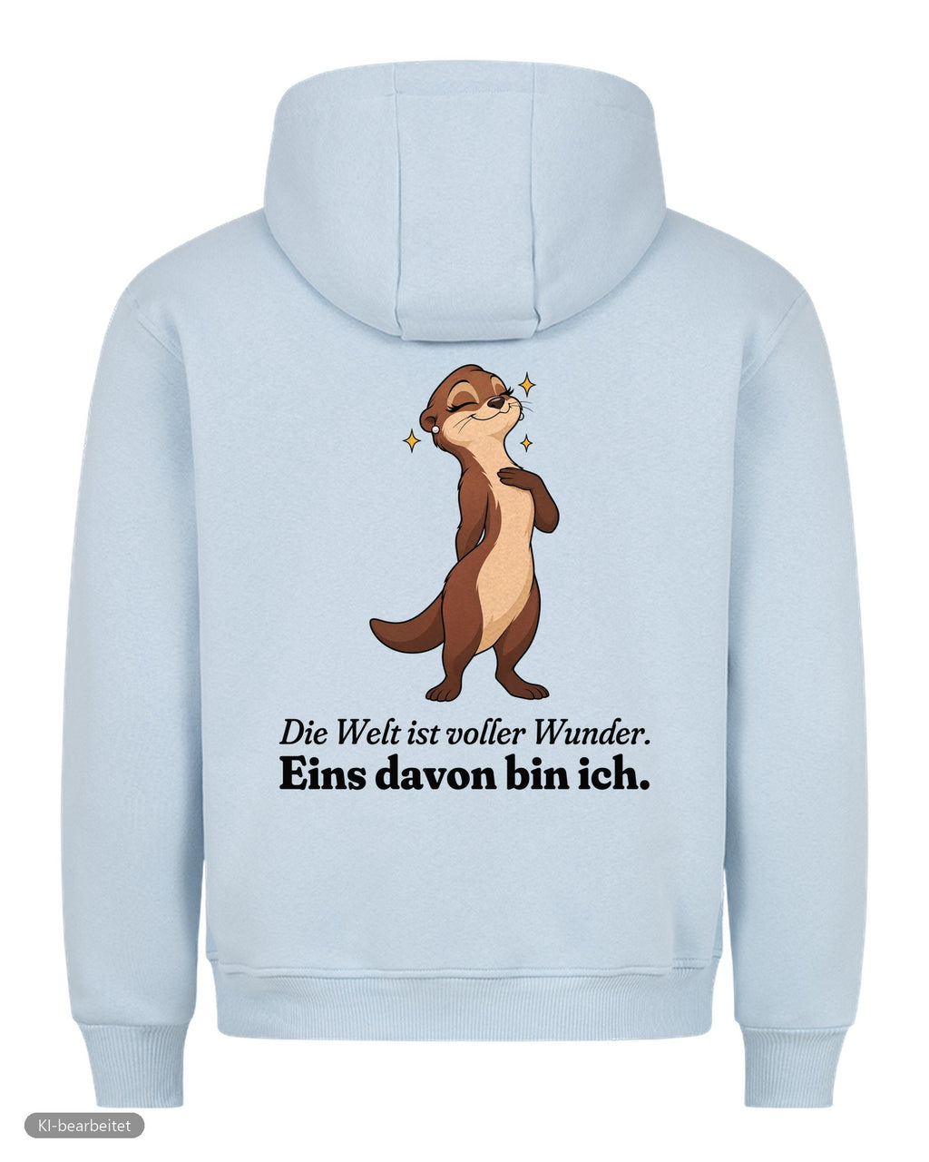 Welt voller Wunder Partnerlook Hoodies: Rückendruck, Hoodie für sie in Babyblau