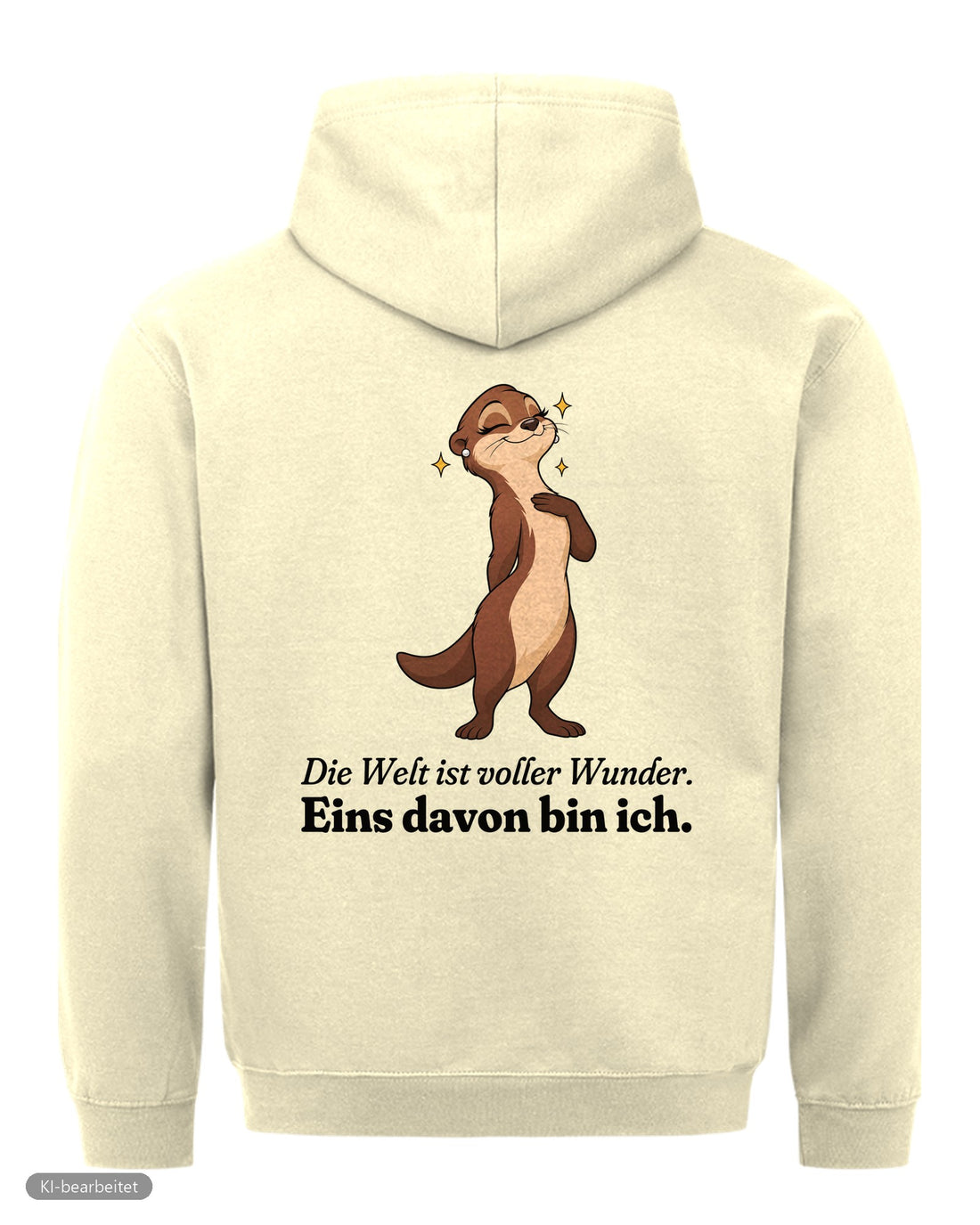 Welt voller Wunder Partnerlook Hoodies: Rückendruck, Hoodie für sie in Beige