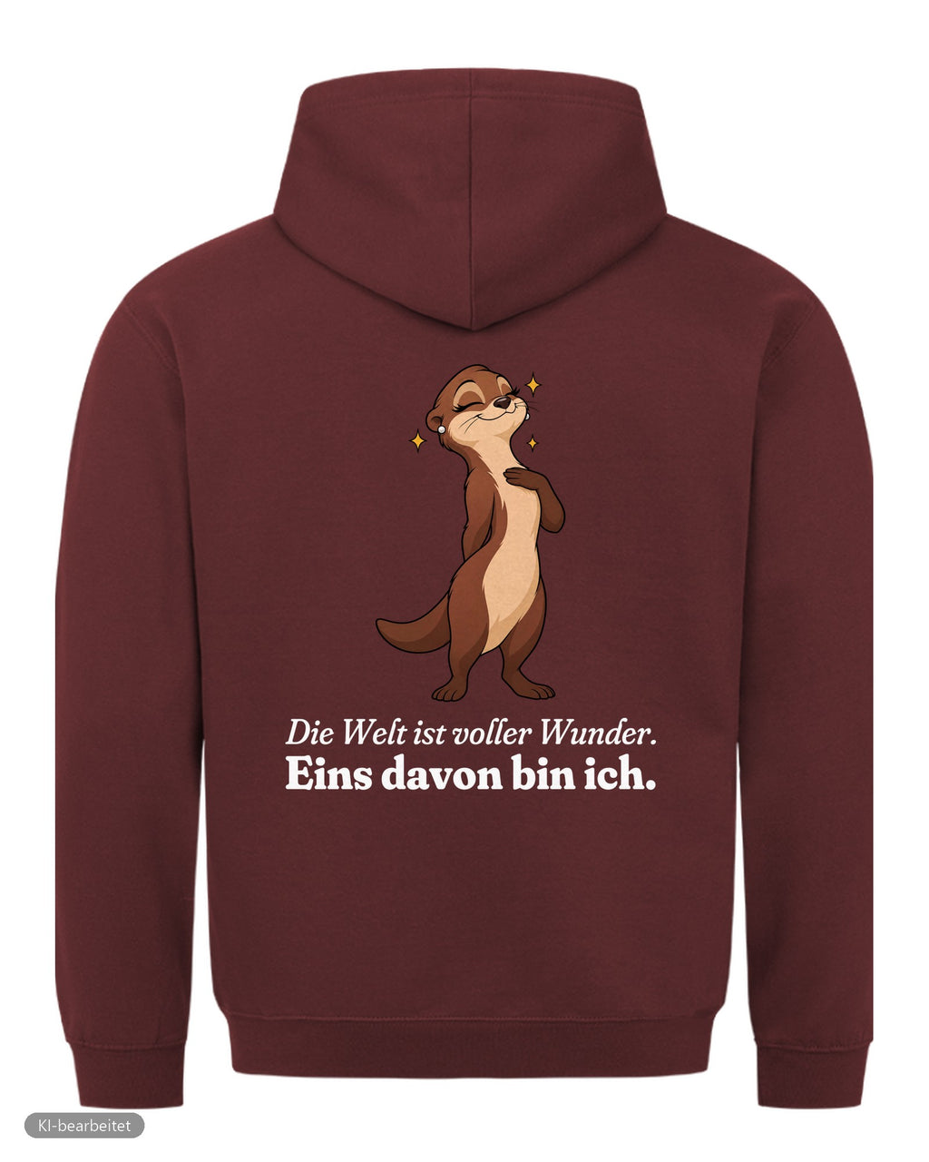 Welt voller Wunder Partnerlook Hoodies: Rückendruck, Hoodie für sie in Burgunder