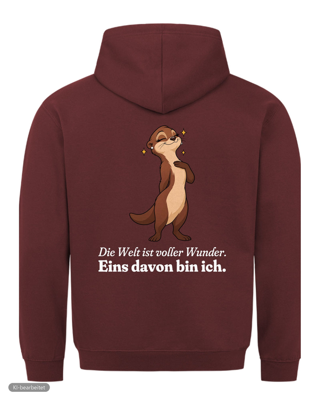Welt voller Wunder Partnerlook Hoodies: Rückendruck, Hoodie für sie in Burgunder