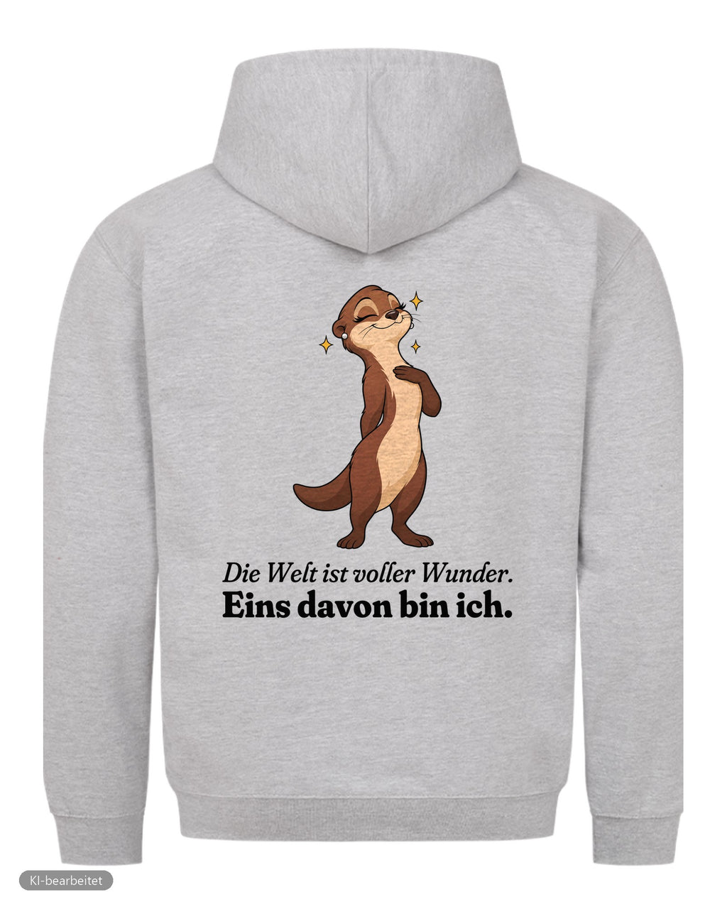 Welt voller Wunder Partnerlook Hoodies: Rückendruck, Hoodie für sie in Grau