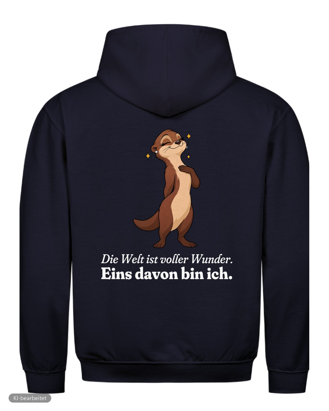 Welt voller Wunder Partnerlook Hoodies: Rückendruck, Hoodie für sie in Navy