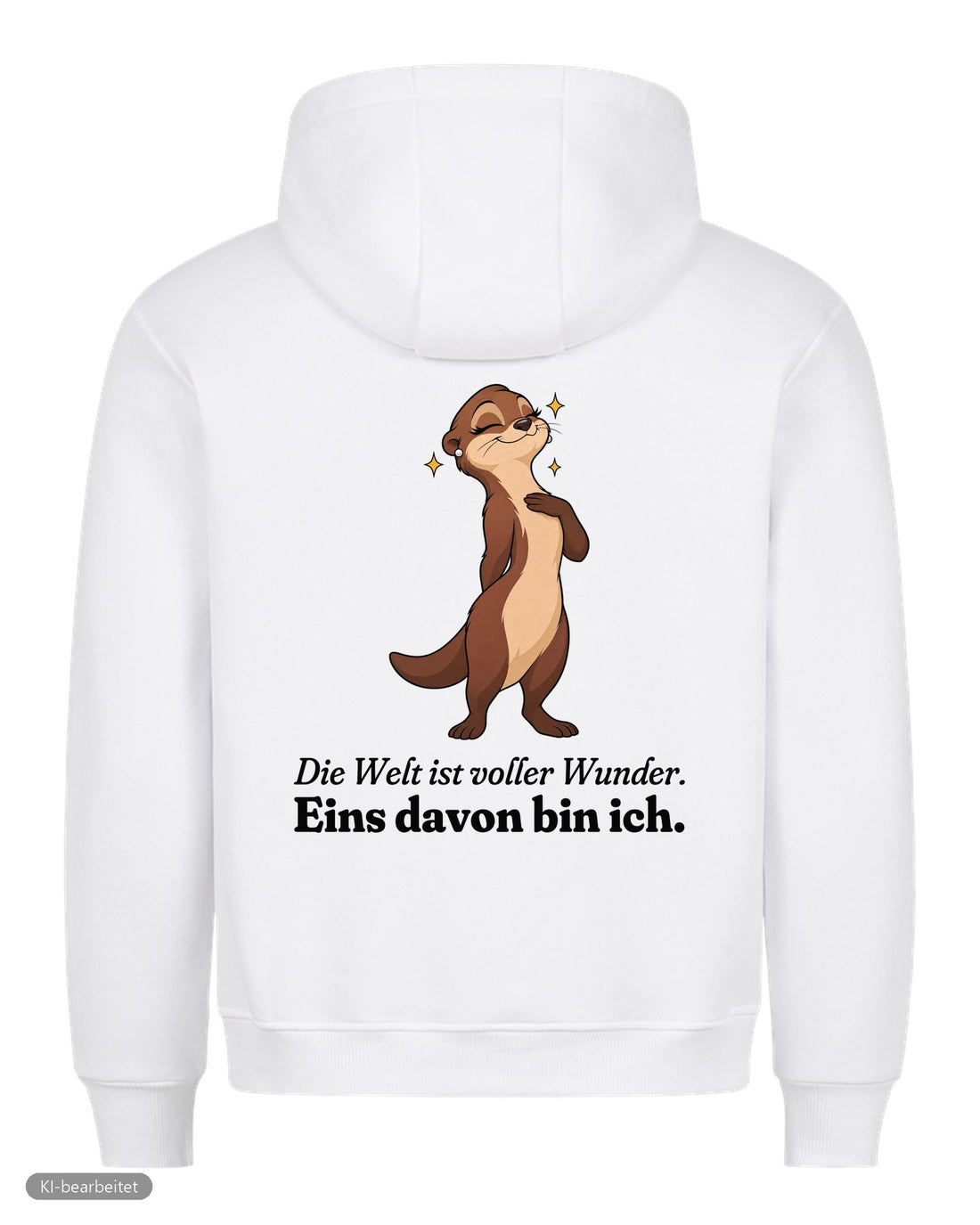 Welt voller Wunder Partnerlook Hoodies: Rückendruck, Hoodie für sie in Weiß