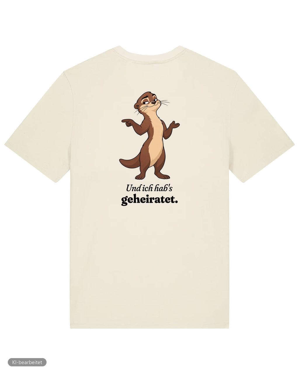 Welt voller Wunder Partnerlook T-Shirts: Rückendruck, Shirt für ihn in Beige