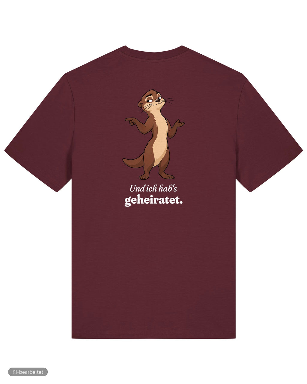 Welt voller Wunder Partnerlook T-Shirts: Rückendruck, Shirt für ihn in Burgunder