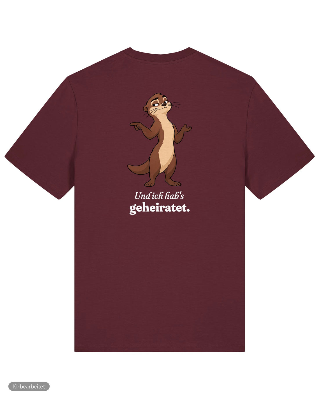Welt voller Wunder Partnerlook T-Shirts: Rückendruck, Shirt für ihn in Burgunder