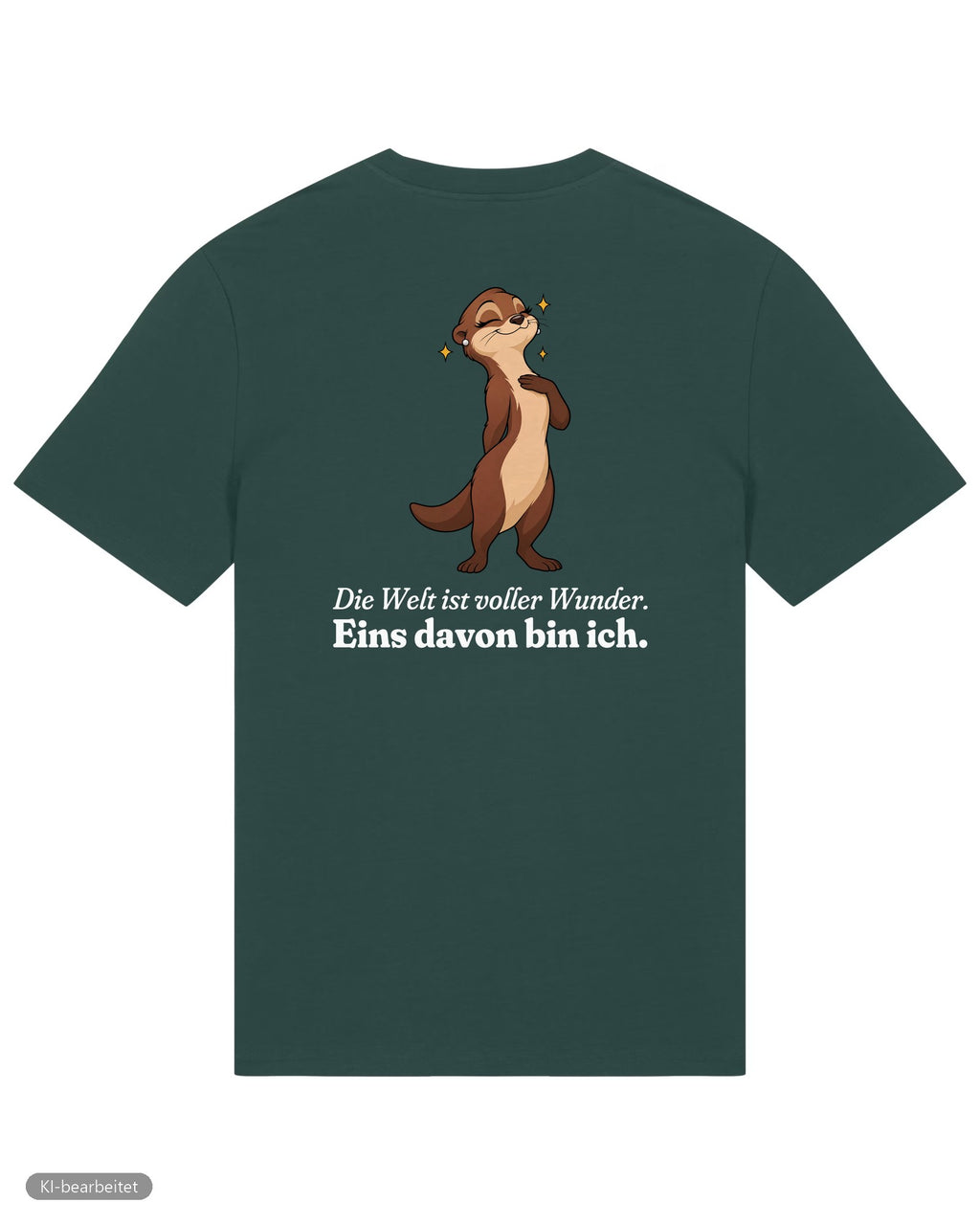 Welt voller Wunder Partnerlook T-Shirts: Rückendruck, Shirt für sie in Grün