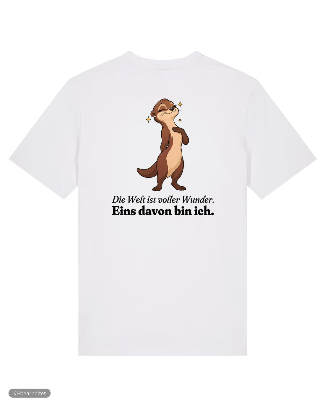 Welt voller Wunder Partnerlook T-Shirts: Rückendruck, Shirt für sie in Weiß