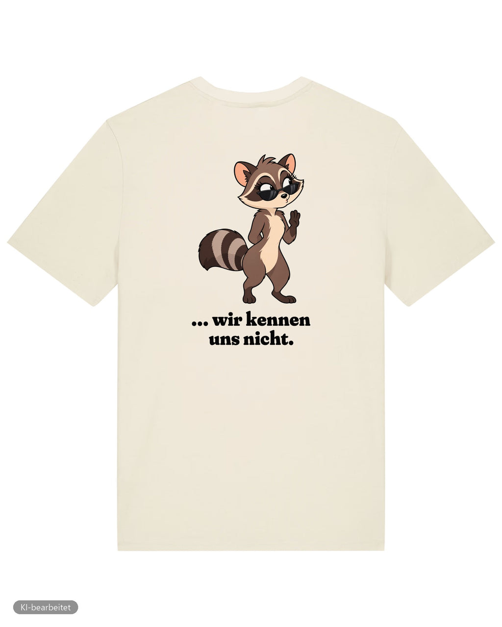 Wir kennen uns nicht Partnerlook T-Shirts: Rückendruck, Shirt für ihn in Beige