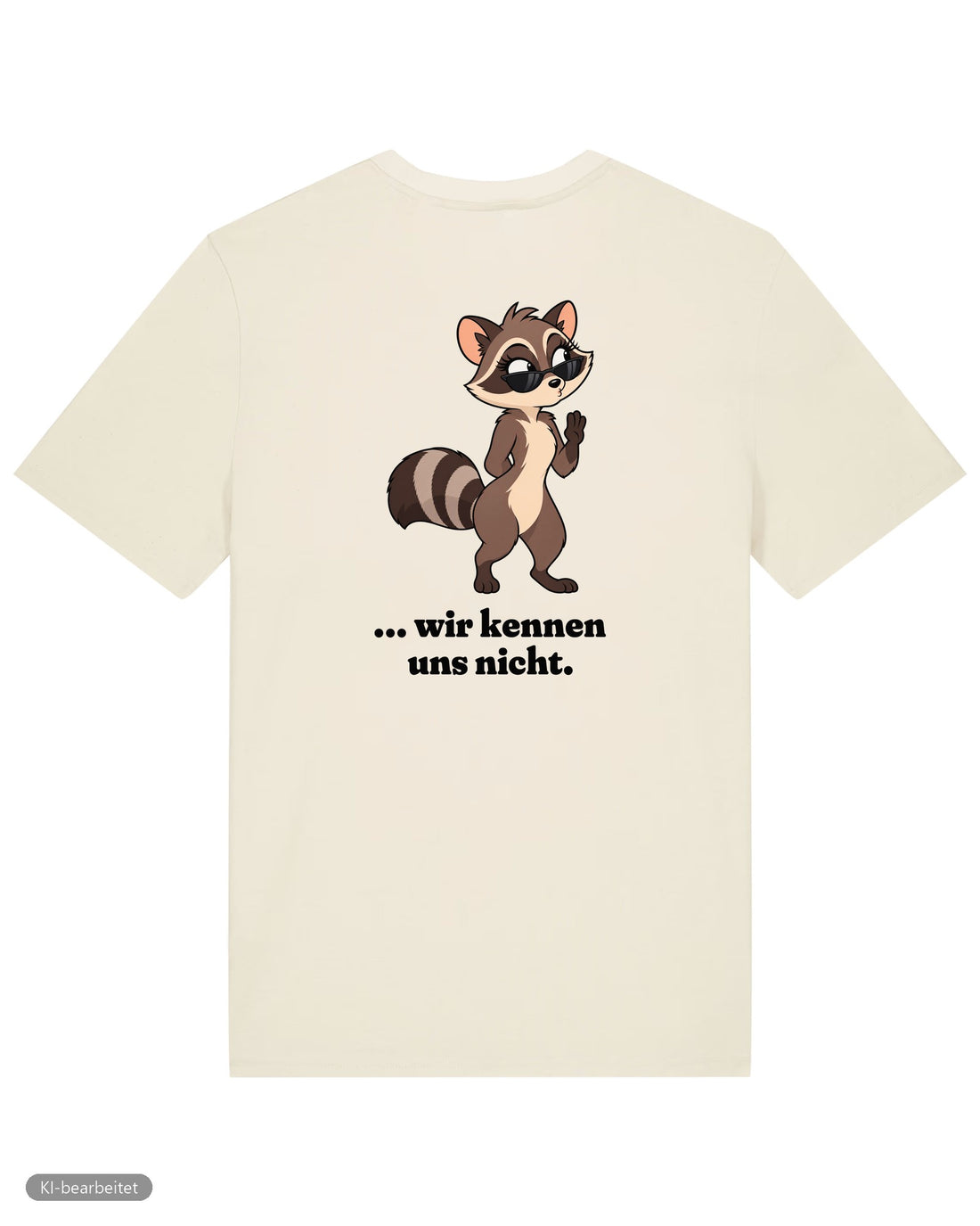 Wir kennen uns nicht Partnerlook T-Shirts: Rückendruck, Shirt für ihn in Beige