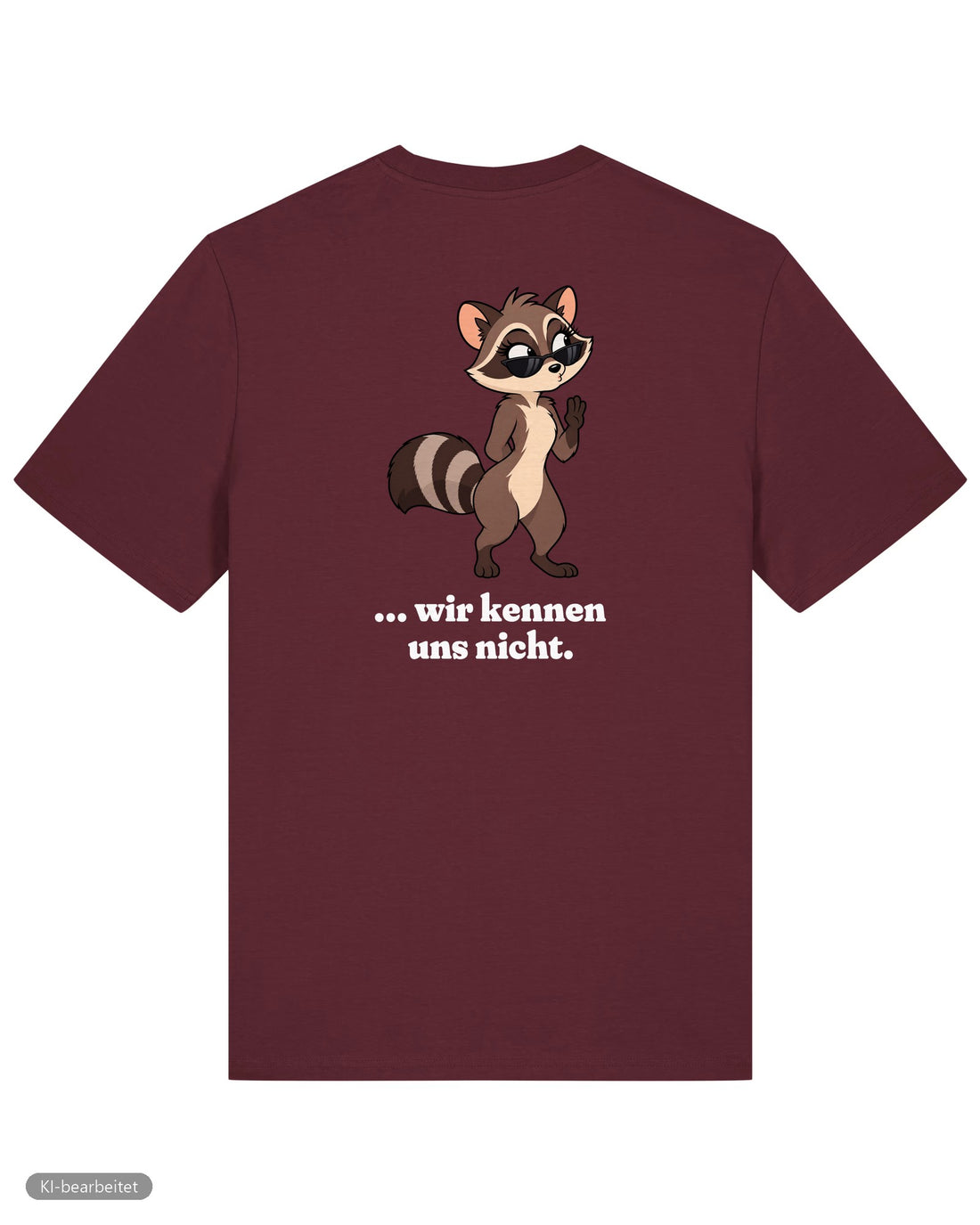 Wir kennen uns nicht Partnerlook T-Shirts: Rückendruck, Shirt für ihn in Burgunder