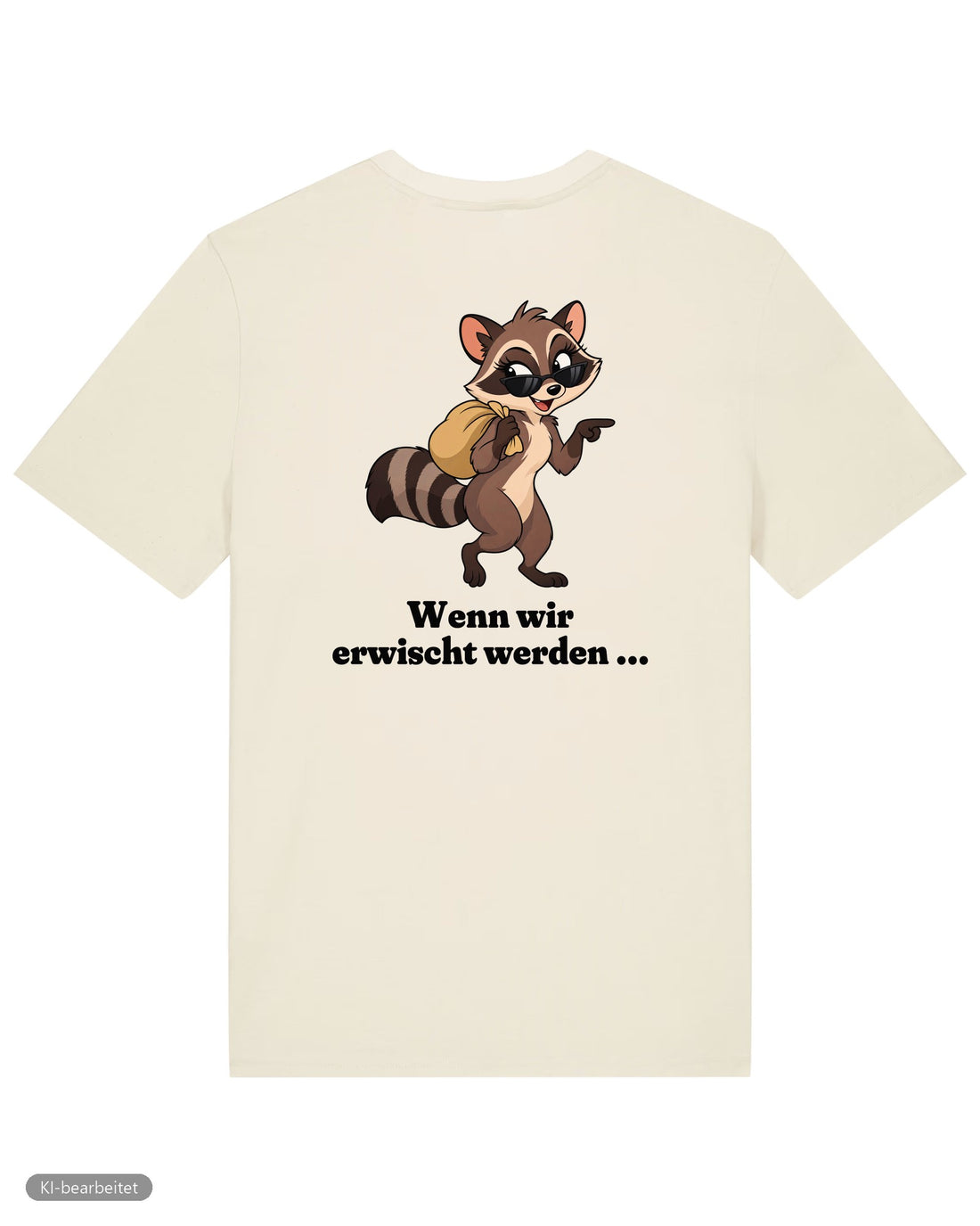 Wir kennen uns nicht Partnerlook T-Shirts: Rückendruck, Shirt für sie in Beige