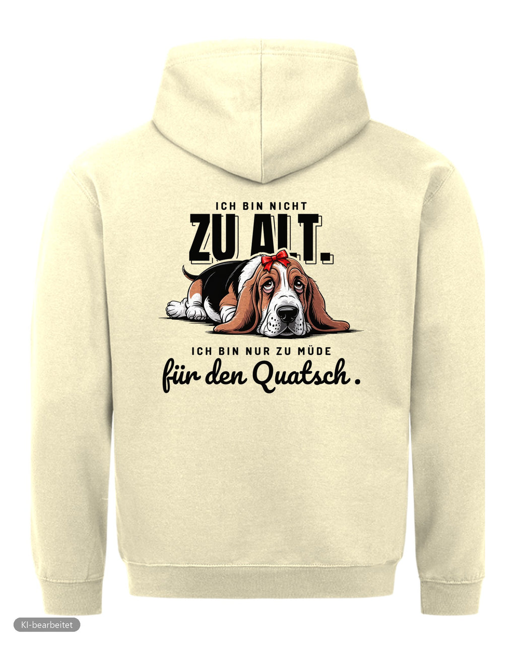 Zu müde für den Quatsch Partnerlook Hoodies: Rückendruck, Hoodie für sie in Beige
