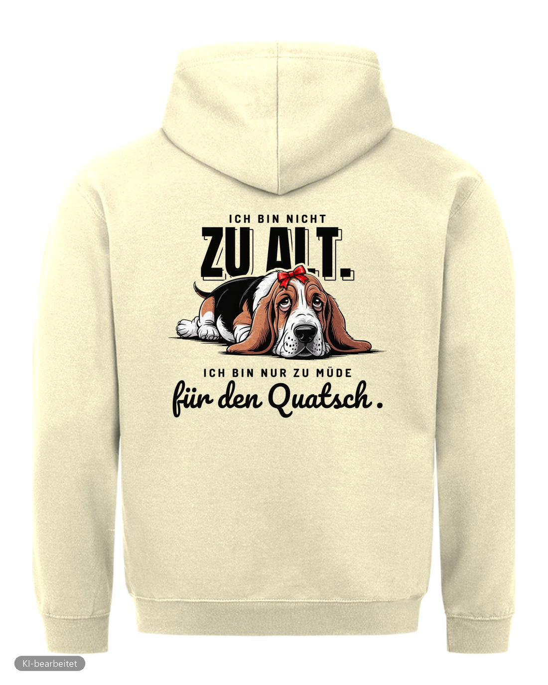 Zu müde für den Quatsch Partnerlook Hoodies: Rückendruck, Hoodie für sie in Beige