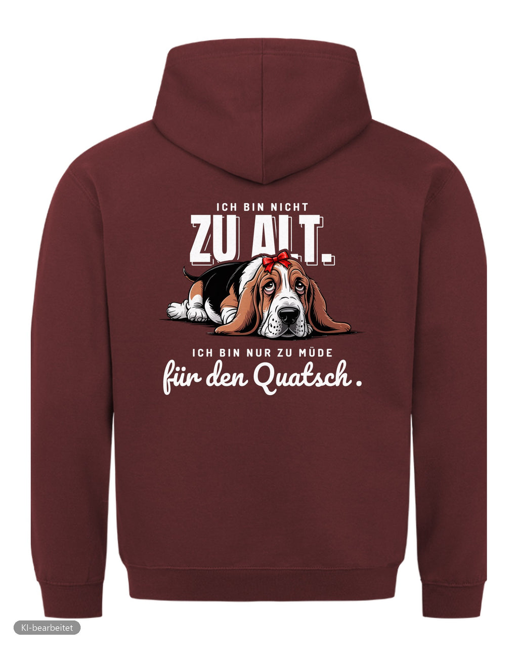 Zu müde für den Quatsch Partnerlook Hoodies: Rückendruck, Hoodie für sie in Burgunder