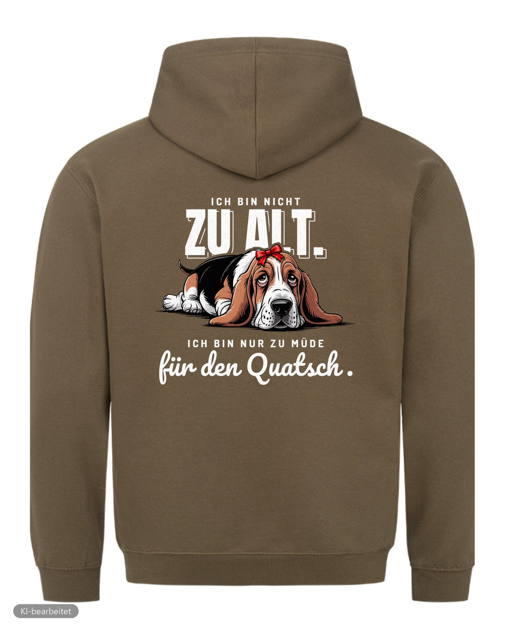 Zu müde für den Quatsch Partnerlook Hoodies: Rückendruck, Hoodie für sie in Oliv